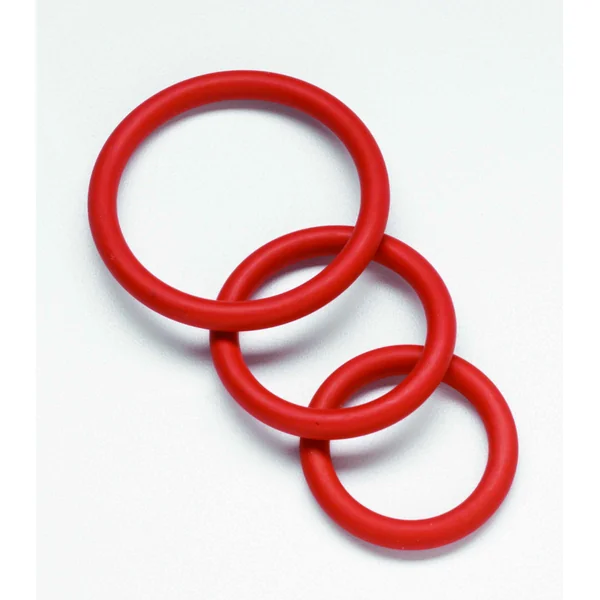 NITRILE COCK RING SET-RED