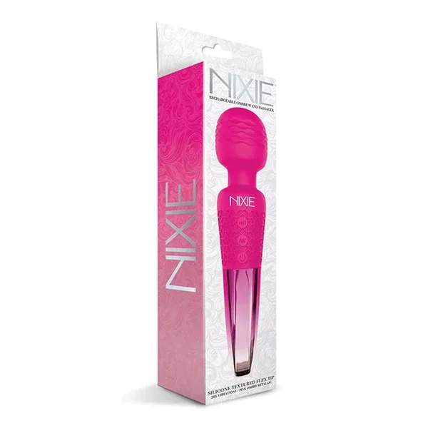 Nixie Rechargeable Wand Massager – Pink Ombre Metallic