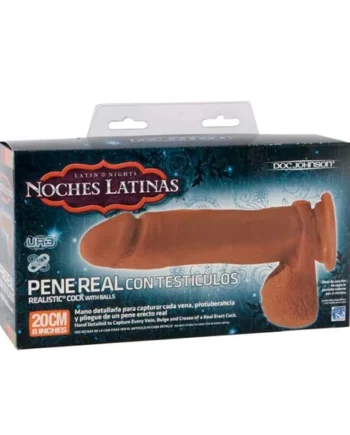 Noches Latinas - Ultraskyn Pene Real Con Testiculos - 8 Inch