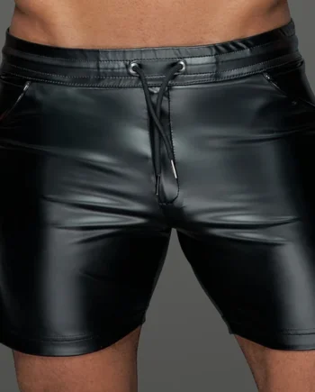 Noir Handmade Powerwetlook Drawstring Long Shorts