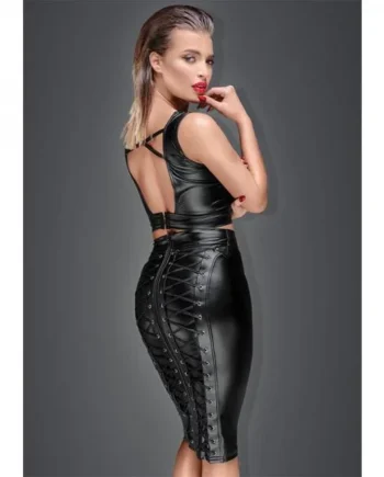 Noir Powerwetlook Pencil Skirt Xl