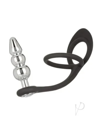 Non-Vibrating Penis Ring with Beaded Butt Plug