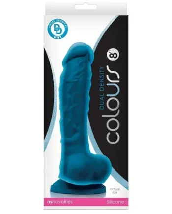 NS Novelties Colours Dual Density 8” Dildo Blue