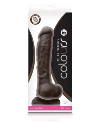 NS Novelties Colours Dual Density 8” Dildo Dark Brown
