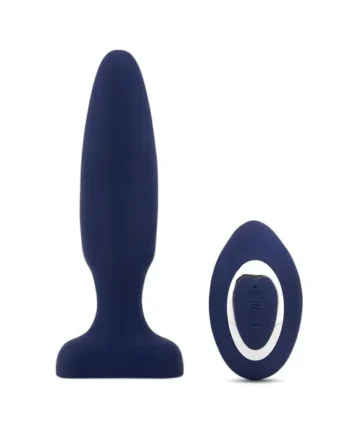 Nu Sensuelle Andii Fino Roller Motion Rechargeable Silicone Anal Plug with Remote Control – Navy Blue
