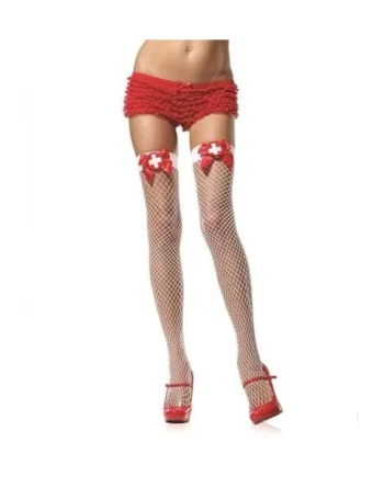 Nurse Badge Industrial Net Thigh Highs