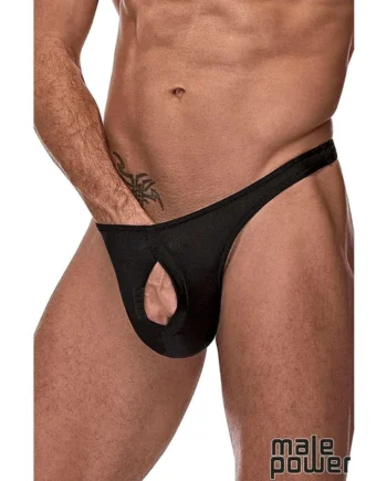 Nylon Spandex Pull Tab Thong by Male Power