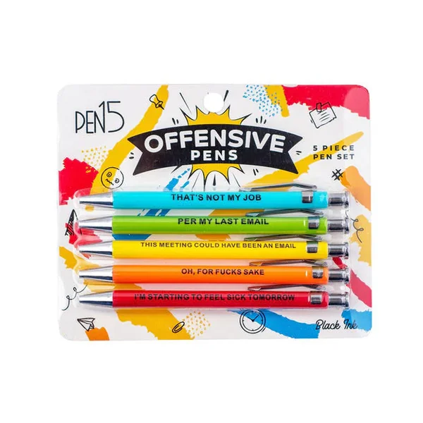 Offensive Office Pens 5pk by Wood Rocket