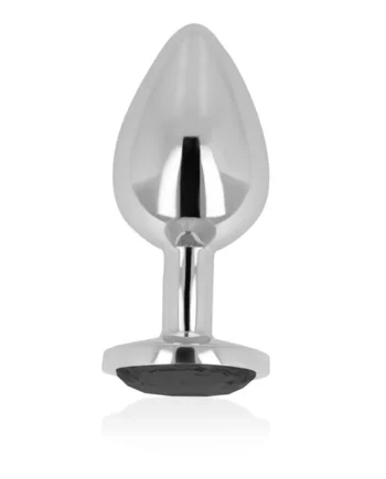 OHMAMA - ANAL PLUG WITH BLACK CRYSTAL 9 CM