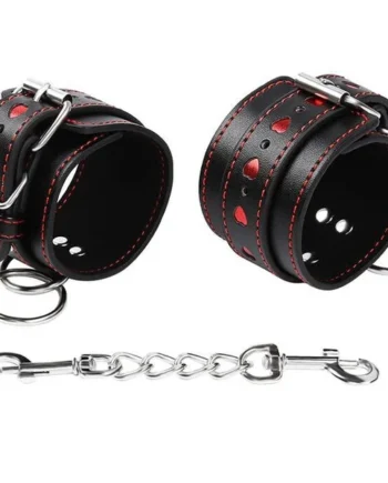 OHMAMA FETISH - HEART INLAID HANDCUFFS