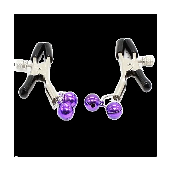 OHMAMA FETISH - NIPPLE Clamps WITH LILAC BELL