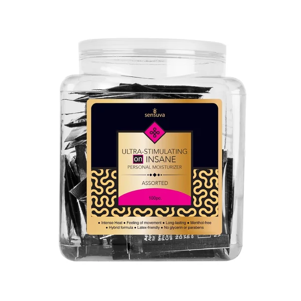 On Insane Ultra-Stimulating Personal Moisturizer Assorted 100 Piece Tub