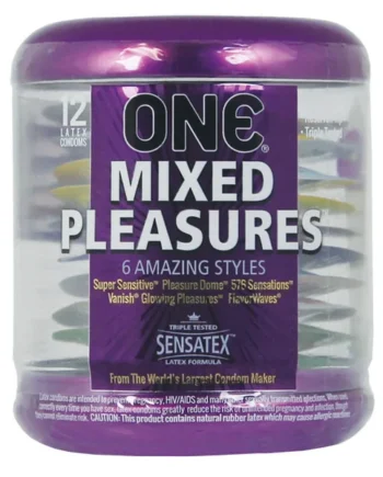 One Mixed Pleasures Condoms - Jar Of 12