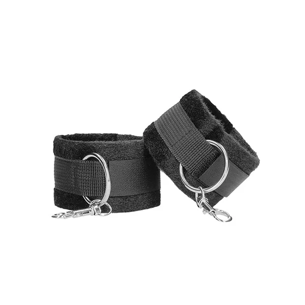 Ouch! Black and White Velcro Hand/Ankle Cuffs