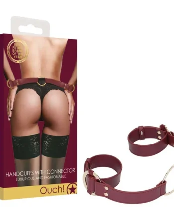 OUCH! Halo – Handcuff With Connector – Burgundy Restraint