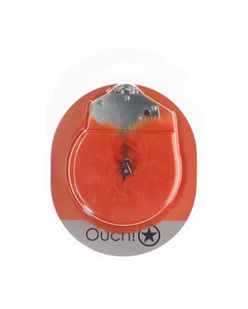OUCH! HEAVY DUTY FLUFFY HANDCUFFS ORANGE