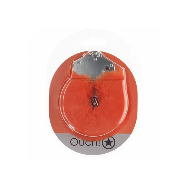 OUCH! HEAVY DUTY FLUFFY HANDCUFFS ORANGE