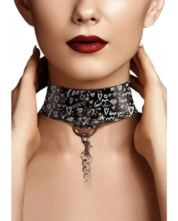 Ouch! Love Street Art Collar with Leash