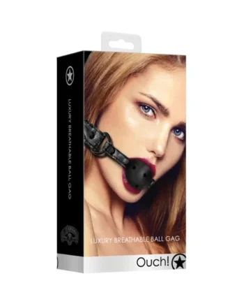Ouch! Luxury Adjustable Breathable Ball Gag Black