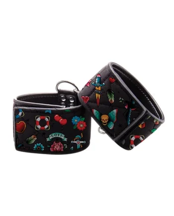 Ouch! Old School Tattoo Style Printed Handcuffs