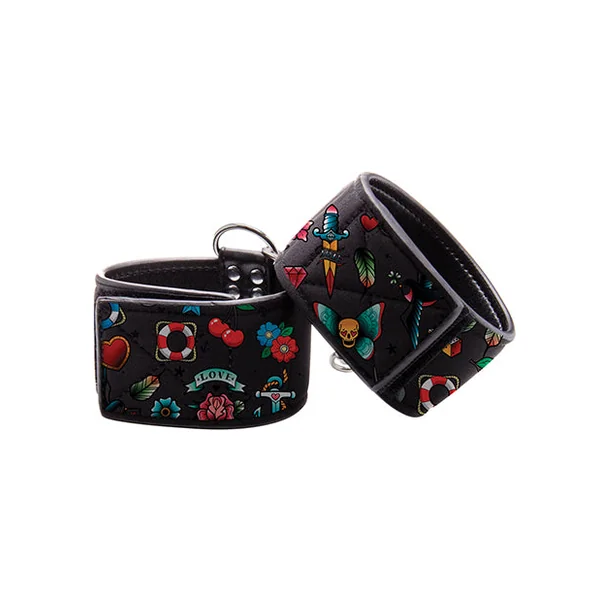 Ouch! Old School Tattoo Style Printed Handcuffs