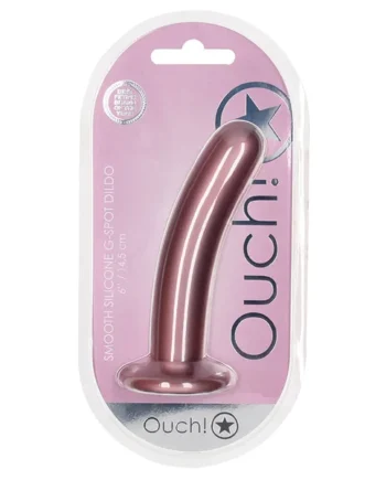 Ouch! Smooth G-Spot Dildo - Rose Gold 6"