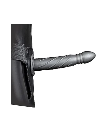 OUCH! TWISTED HOLLOW STRAP-ON 8IN GUNMETAL