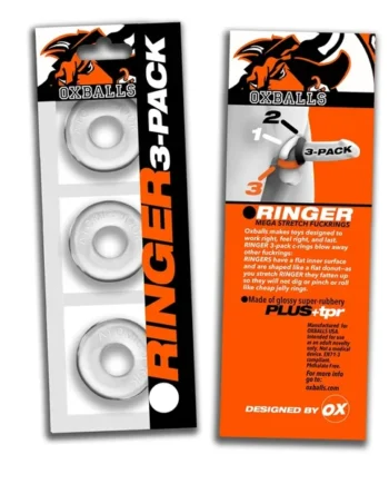 OXBALLS RINGER 3-pack of DO-NUT-1 cockrings CLEAR