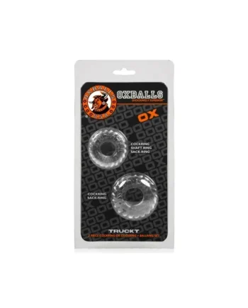 OxBalls Truckt 2-Piece Cockring Plus+Silicone Special Edition, Clear