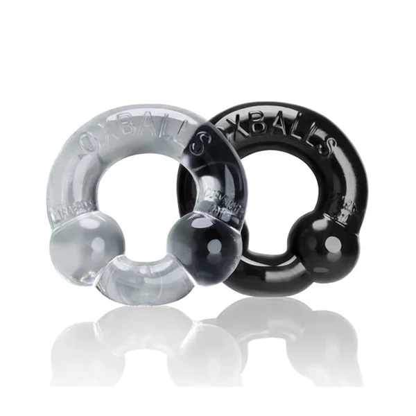 Oxballs Ultraballs Cock Rings - Black-clear Pack Of 2