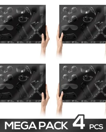Pack of 4 Bondage Set 11 Pieces Black