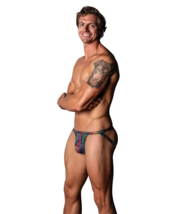 Pack & Play Jock w/Front Condom Pocket – Rainbow L/XL