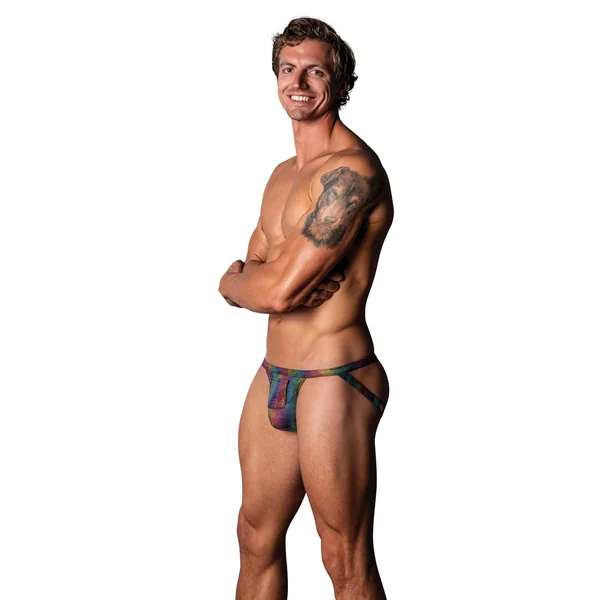 Pack & Play Jock w/Front Condom Pocket – Rainbow L/XL