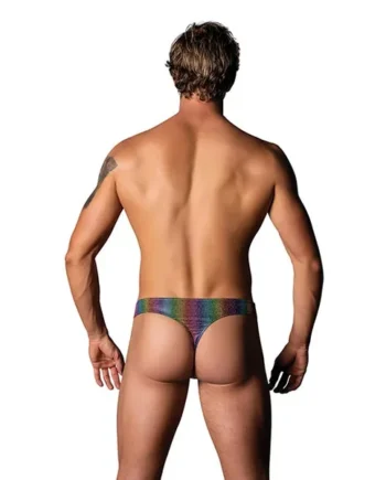 Pack & Play Thong w/Front Condom Pouch – Rainbow L/XL