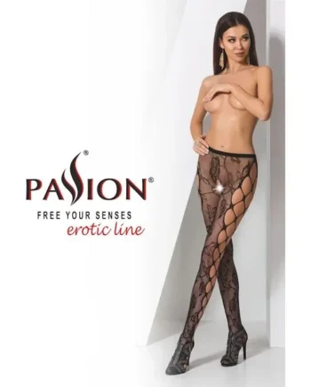 Passion Lingerie Open Side Stocking, Black, One Size