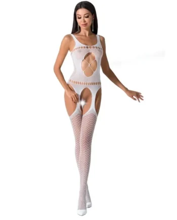 PASSION - WOMAN BS057 WHITE BODYSTOCKING ONE SIZE