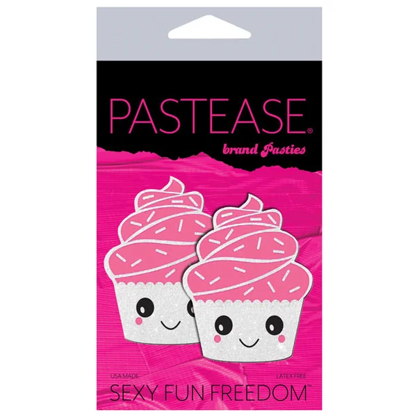 Pastease Cupcake Glittery Frosting Nipple Pastie - White O-s