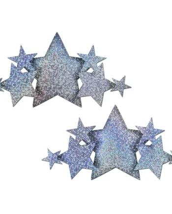PASTEASE DEMI SILVER GLITTER STAR BREAST COVERS