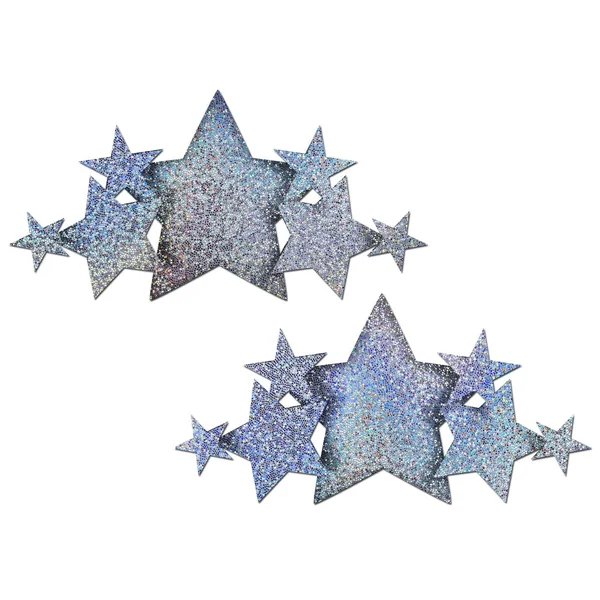 PASTEASE DEMI SILVER GLITTER STAR BREAST COVERS