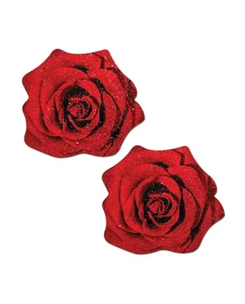 Pastease Glitter Velvet Blooming Rose – Red O/S