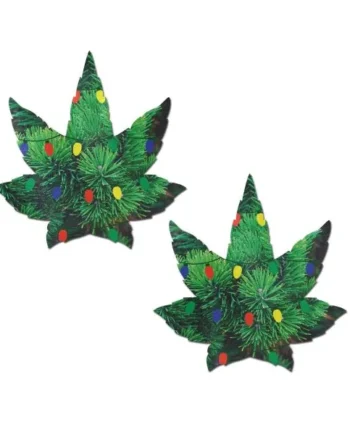 PASTEASE INDICA POT LEAF PINE TREE WITH HOLIDAY LIGHTS