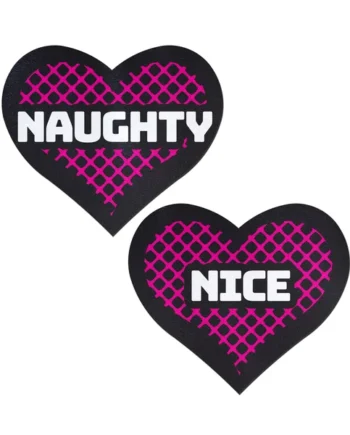PASTEASE NAUGHTY & NICE HEART BLACK & PINK