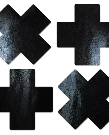 PASTEASE PETITE PLUS X FAUX LATEX BLACK CROSSES