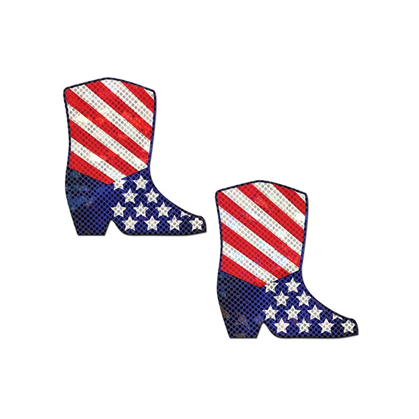 Pastease Sparkling Stars and Stripes Boots Pasties