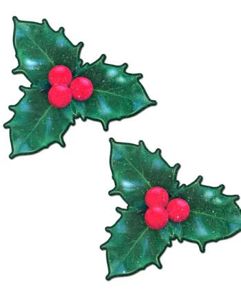 PASTEASE XMAS WINTER HOLLY W/ RED BERRIES