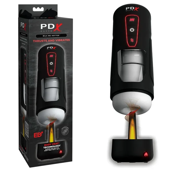 PDX Elite Milk Me Hotter – USB Rechargeable Thrusting Heating & Vibrating Auto Stroker
