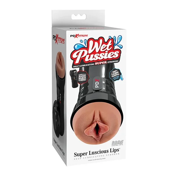 PDX Extreme Wet Pussies Super Luscious Lips Stroker – Brown