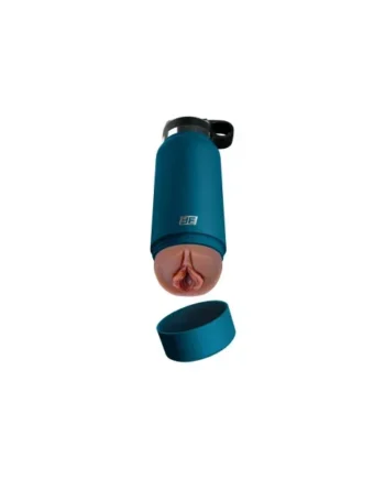 PDX Plus Fuck Flask Private Pleaser Discreet Stroker, Blue Bottle, Brown Skin