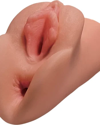 PDX Plus Perfect Pussy Double Stroker Penis Stimulator By Pipedream - Caramel