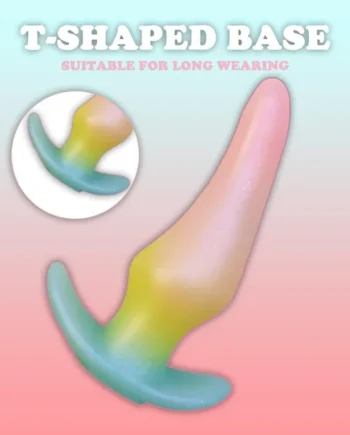 Peach Pink Silicone Fantasy Butt Plug Dildo - Strap On Everyday Anal Expander Sex Toys